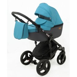 2 Бирюзовый Серый - Детская коляска RAY Corsa 3 в 1